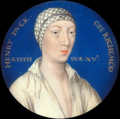 هنري فيتزروي ، دوق ريتشموند وسومرست 1519-36 بواسطة Lucas Horenbout أو Hornebault